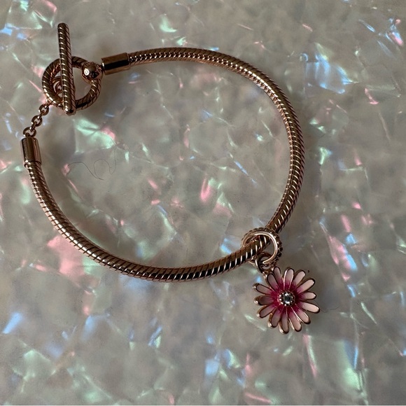 🌸 Pandora Pink Daisy Flower Dangle Charm – 788771C01 🌸 - Picture 6 of 9
